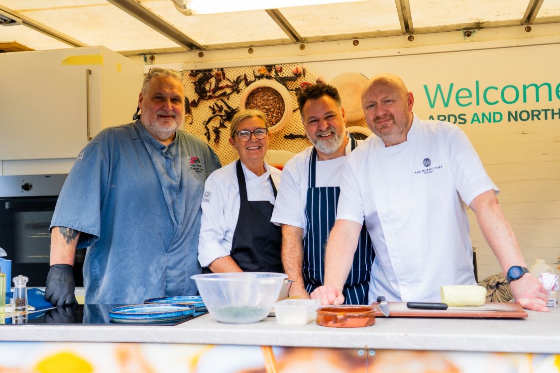 Picture of serc staff at Comber Earlies event